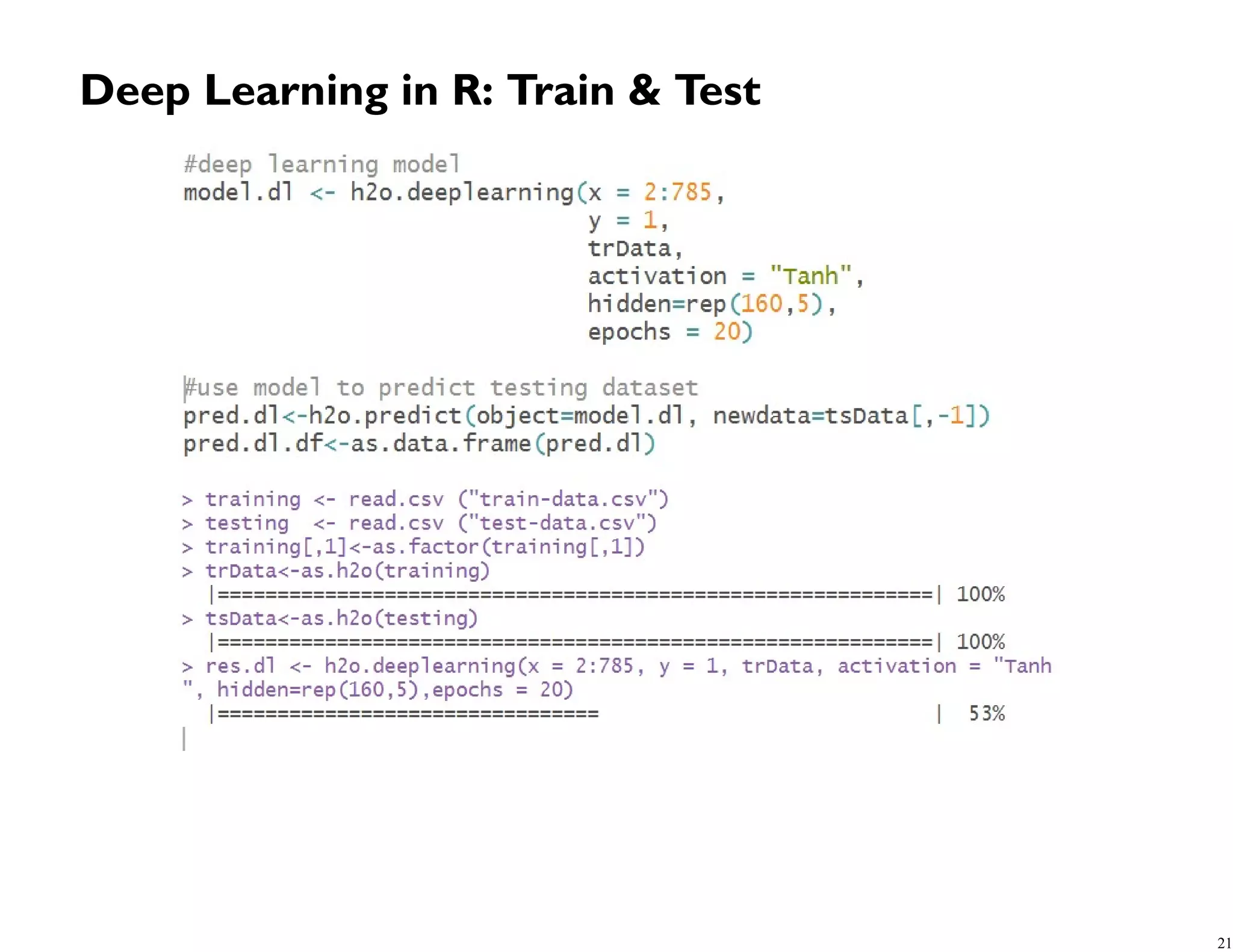 Deep Learning in R: Train & Test 21 