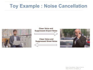 Noise Cancellation: State of the Art
https://medium.com/@2hz_ai
Toy Example : Noise Cancellation
 