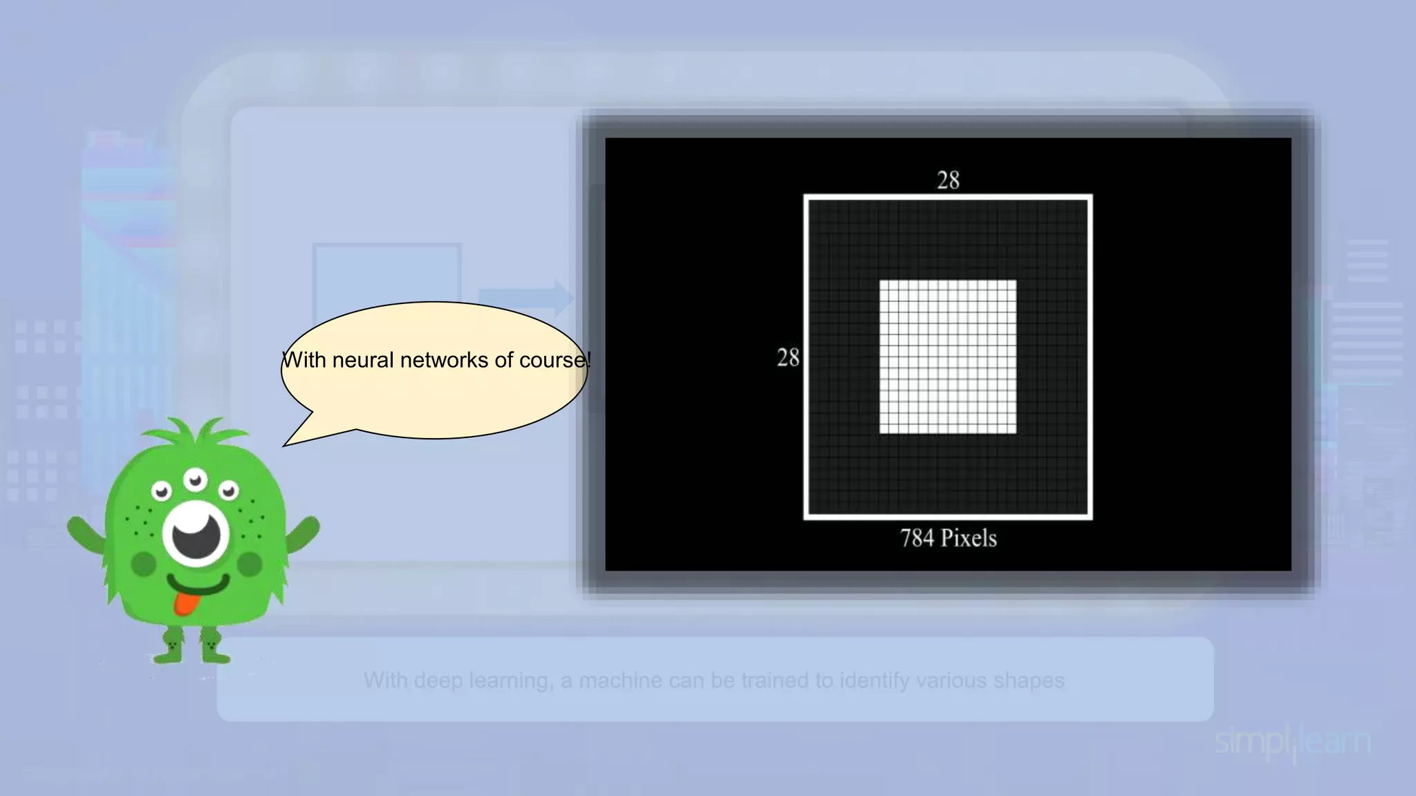 Square With deep learning, a machine can be trained to identify various shapes With neural networks of course! 