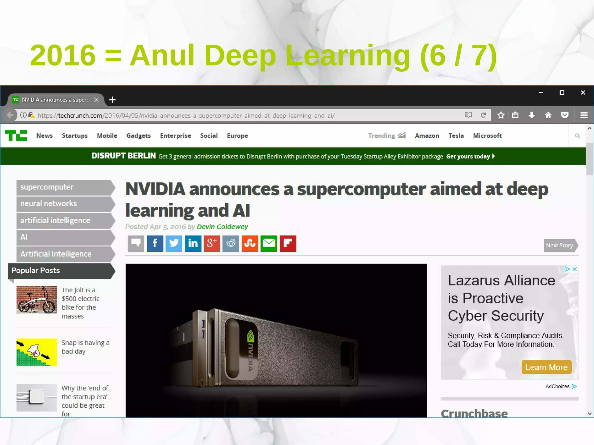 2016 = Anul Deep Learning (6 / 7)
 