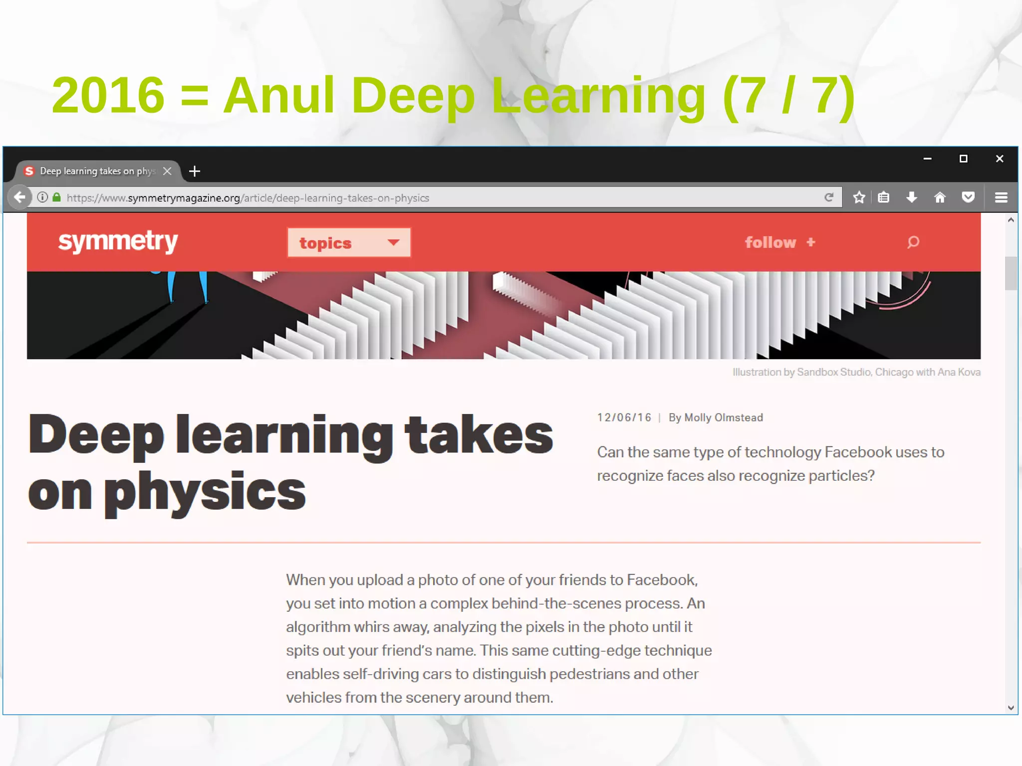 2016 = Anul Deep Learning (7 / 7)
 