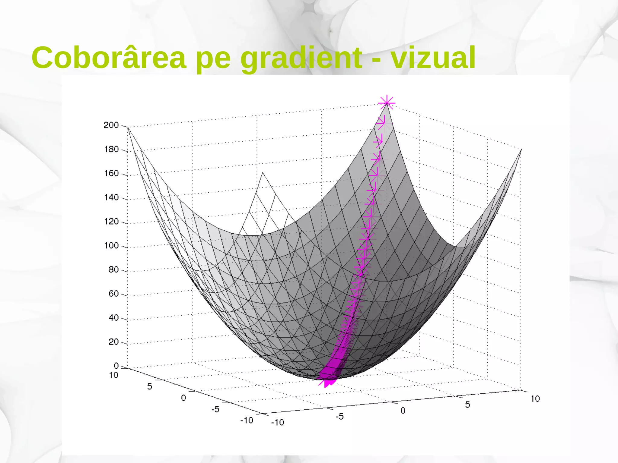 Coborârea pe gradient - vizual
 
