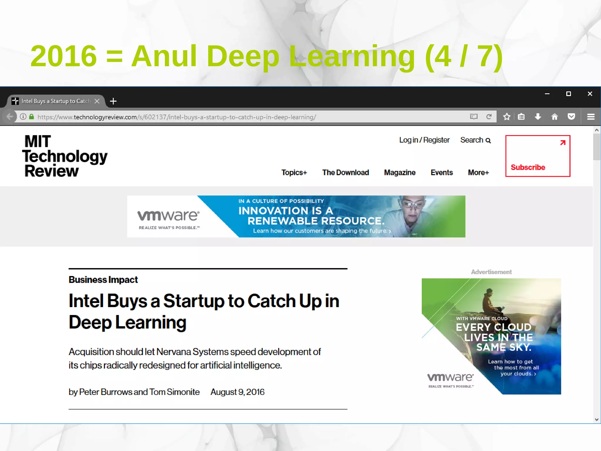 2016 = Anul Deep Learning (4 / 7)
 