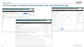 © 2020 IBM Corporation
IBM Cognitive Systems
Put the model in production sharing access code and online quick test.
51
 