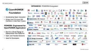 © 2020 IBM Corporation
IBM Cognitive Systems
6
OPENNESS: POWER9 Ecosystem
 