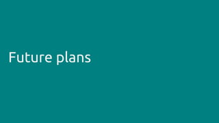 Future plans
 