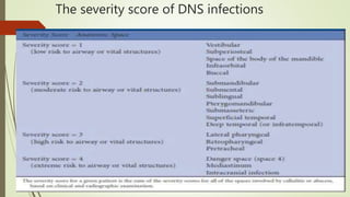 The severity score of DNS infections
 