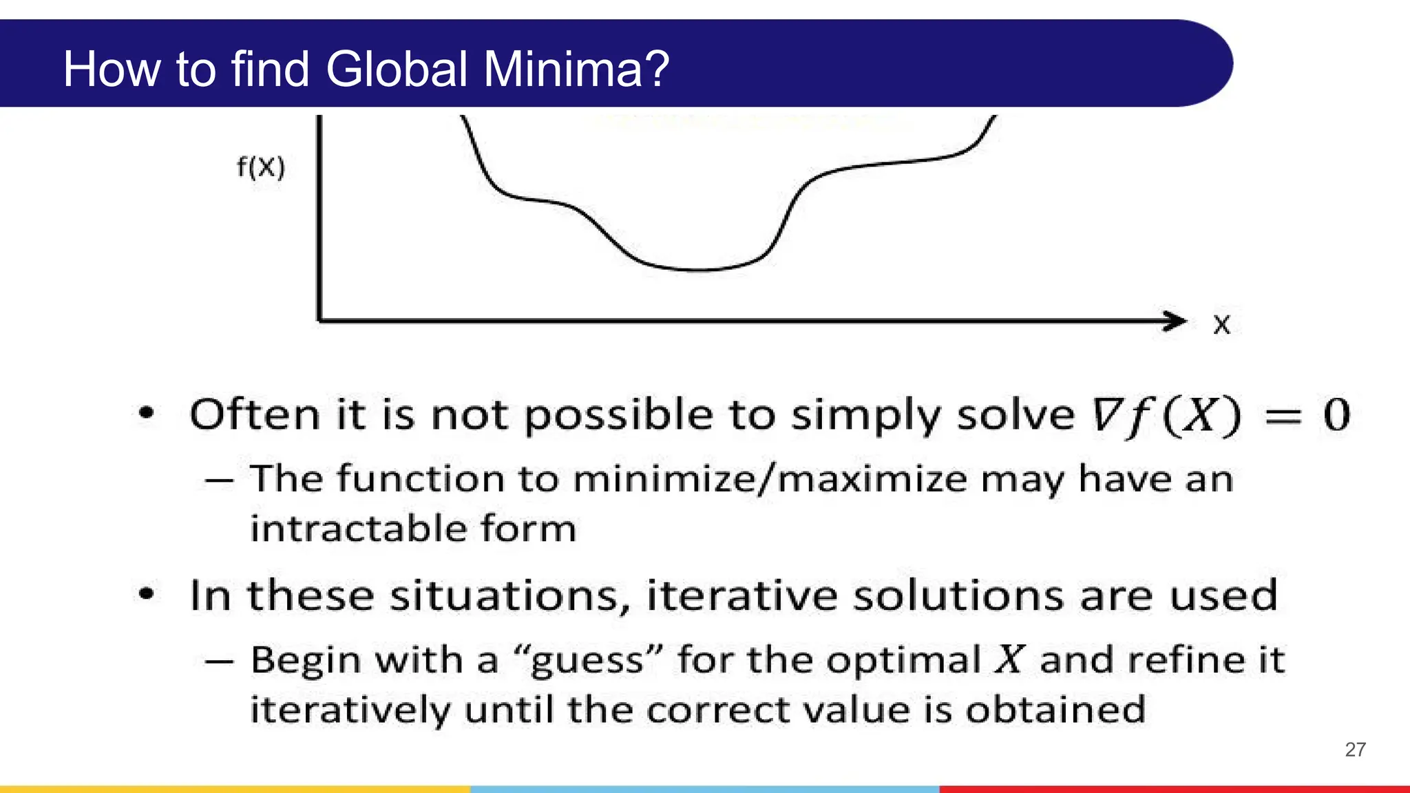 27
How to find Global Minima?
 