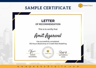 w . w . w . p e a k s 2 t a i l s . c o m
SAMPLE CERTIFICATE
 