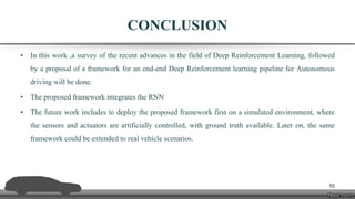 Deep reinforcement learning framework for autonomous driving | PPTX