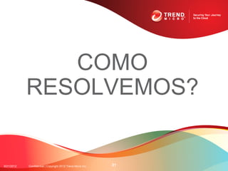 COMO
            RESOLVEMOS?


9/21/2012   Confidential | Copyright 2012 Trend Micro Inc.   31
 
