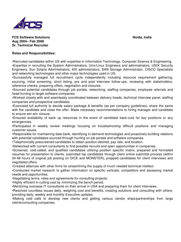 Account it manager recruiting resume