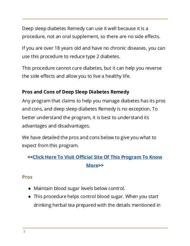 Deep Sleep Diabetes Remedy Review By The Real User