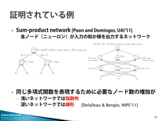 Nakayama Lab. 
Machine Perception Group 
The University of Tokyo 
 
Sum-product network [Poon and Domingos, UAI’11] 
◦ 
各...