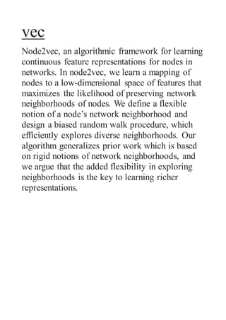 Deepwalk vs Node2vec | PDF