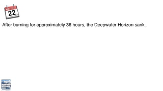 After burning for approximately 36 hours, the Deepwater Horizon sank.
 
