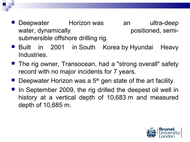 Deepwater Horizon 2010 Ppt