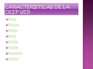  Oscura
 Peligrosa
 Maligna
 Oculta
 Infinita
 Extraña
 Desconocida
 Adictiva
 