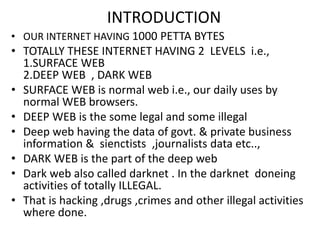 Deepweb and darkweb vinodkumar ancha | PPTX