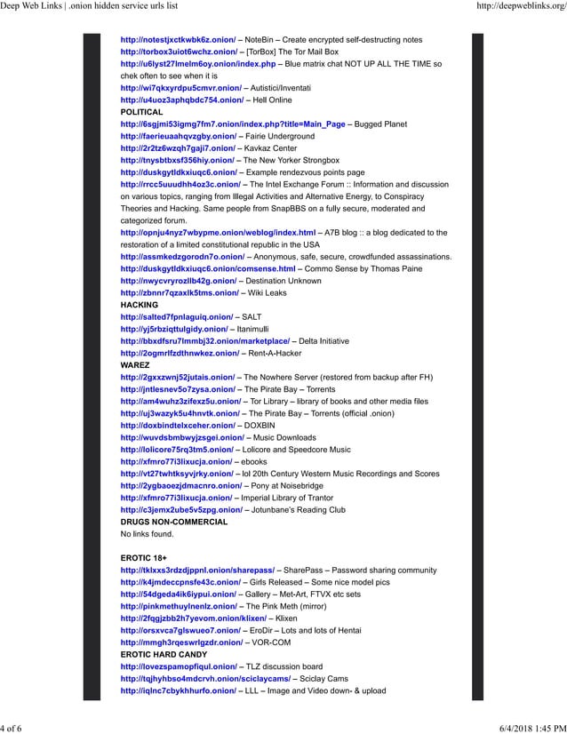 Deep web links .onion hidden service urls list 1 | PDF