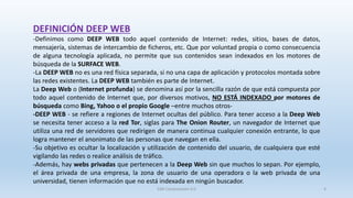 Deep Web Significado DEEP WEB o INTERNET PROFUNDA | PPTX