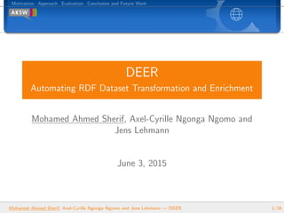 DEER - Automating RDF Dataset Transformation and Enrichment
