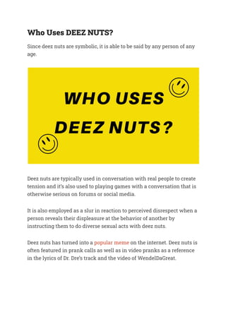 What kinda the jokes will be called Deez Nuts Joke?