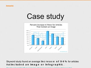 Oh, so what is this Zemanta thing?

•   Personal writing assistant
    •   Because computers should be smart
•   Helps with recommendations while writing :
    •   Images
    •   In-text links (Wikipedia, authoritative sites)
    •   Related articles (Blogs, big & small media)
    •   Tags (so people can find your content)
 
