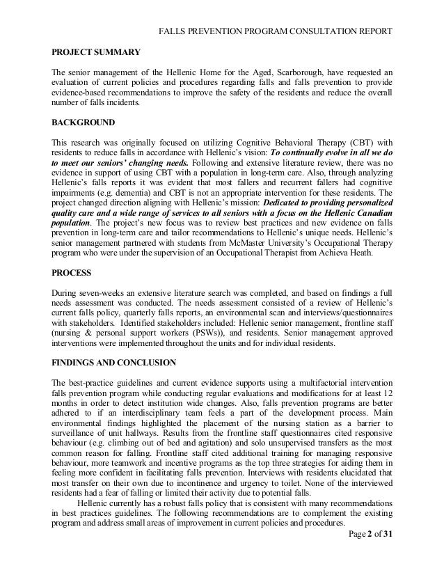 Falls Prevention Program Development Report (4) Falls Prevention Program Development Report (4)