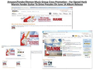 Amazon/Fender/Demon Music Group Cross Promotion – For Signed Hank
Marvin Fender Guitar To Drive Presales On June 14 Album Release
 