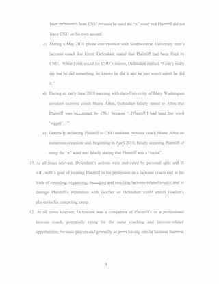 Swanenburg Second Defamation Suit against CNU Lacrosse Coach