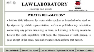Defamation Law in India | PPTX