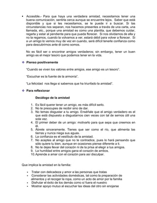 DEFINCIÓN DE LA AMISTAD