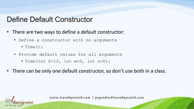 Default constructors in C++ | PPT