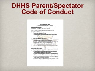 DHHS Parent/Spectator
Code of Conduct

 