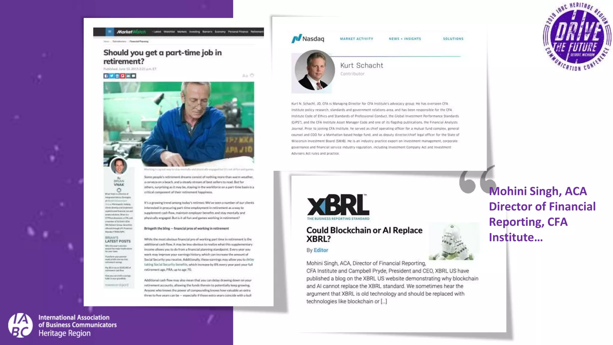 Mohini Singh, ACA
Director of Financial
Reporting, CFA
Institute…
 