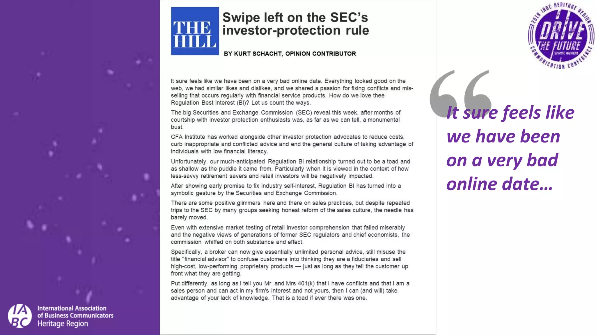 It sure feels like
we have been
on a very bad
online date…
 