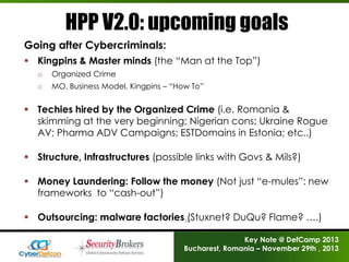 DefCamp 2013 - Peering in the Soul of Hackers:  HPP V2.0 reloaded