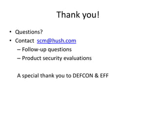 Thank you! Questions?