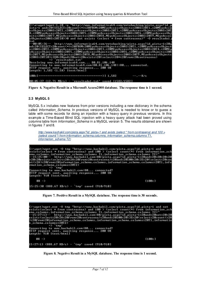 Time based blind sql injection using heavy queries