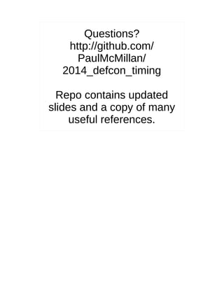 Defcon 22-paul-mcmillan-attacking-the-iot-using-timing-attac