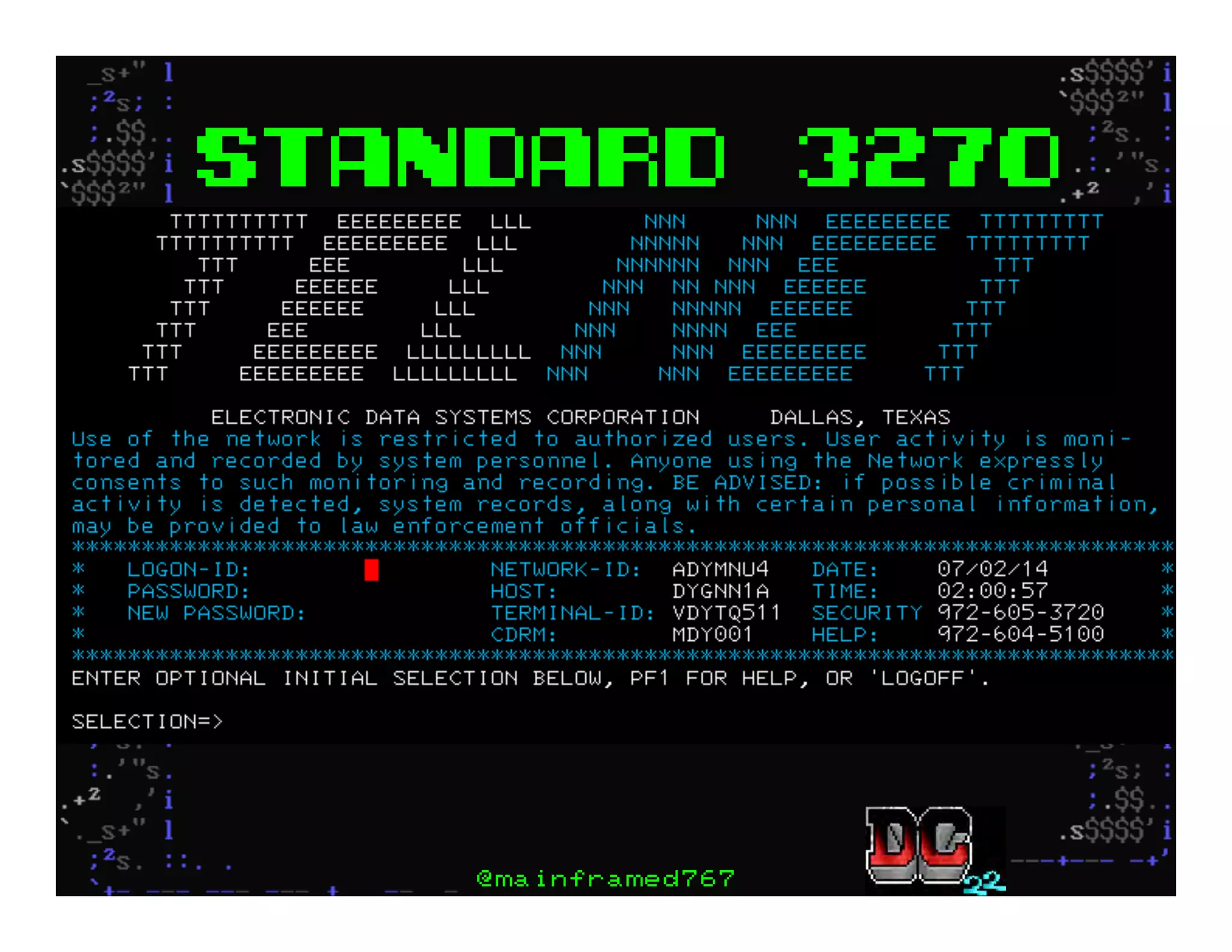 Standard 3270
@mainframed767
 