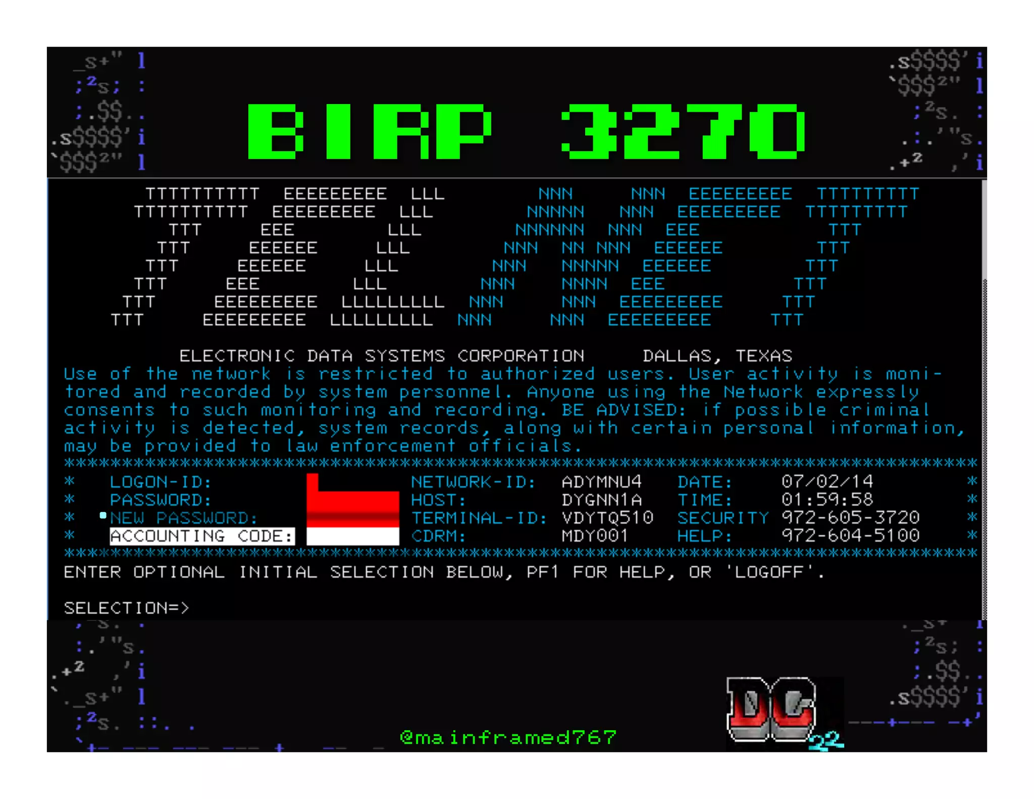 BIRP 3270
@mainframed767
 