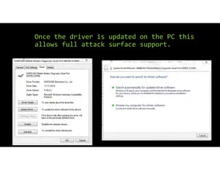 Once the driver is updated on the PC this
allows full attack surface support.
 