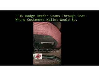 RFID Badge Reader Scans Through Seat
Where Customers Wallet Would Be.
 