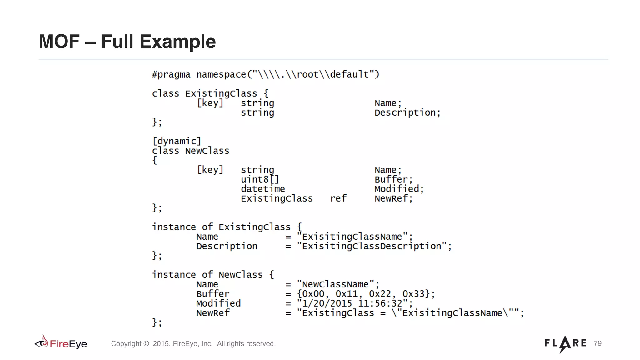 79Copyright © 2015, FireEye, Inc. All rights reserved.
MOF – Full Example
 
