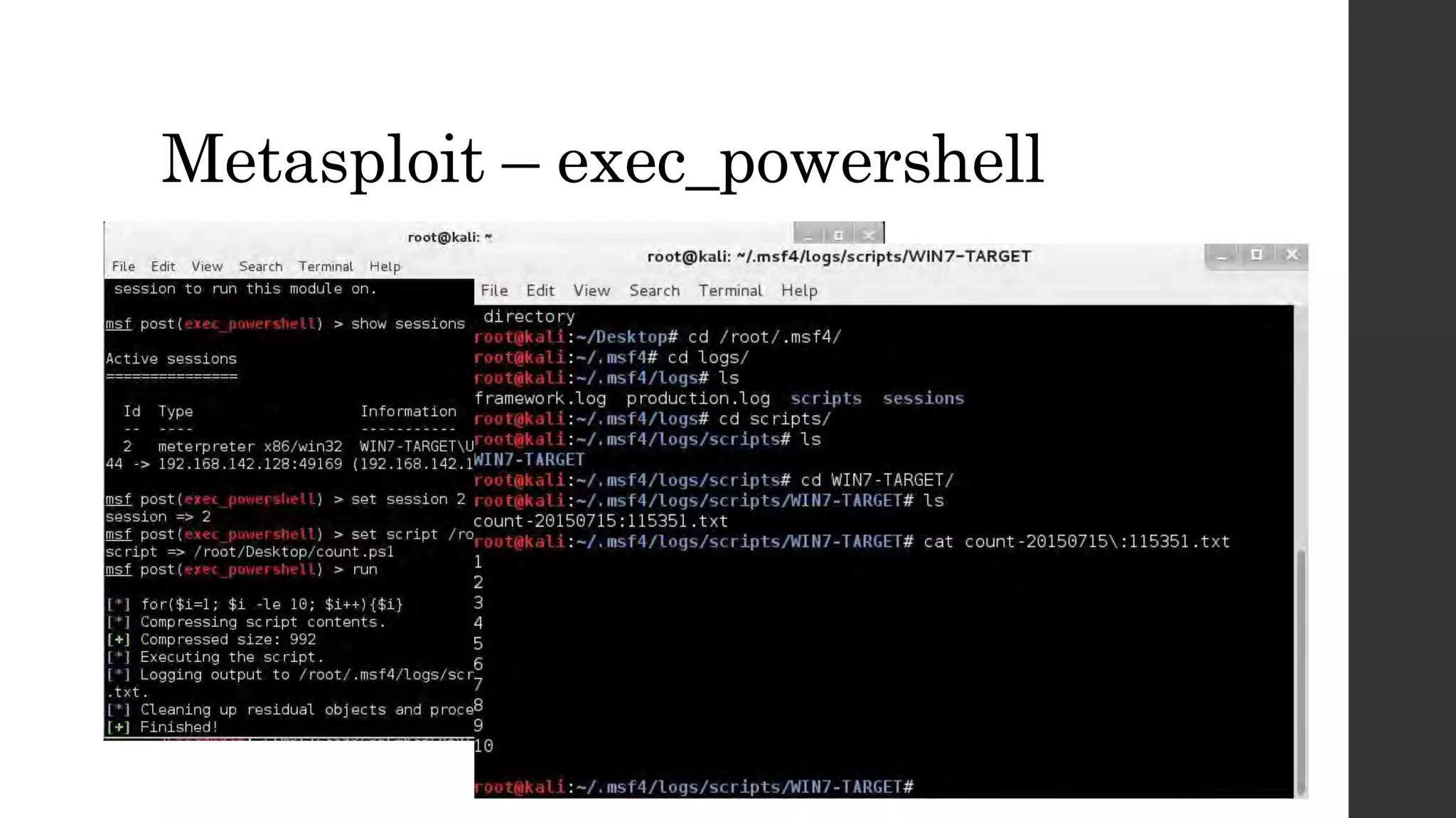 Metasploit – exec_powershell
 