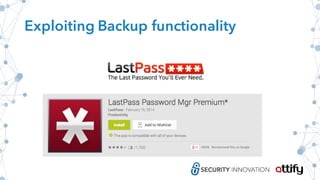 Exploiting Backup functionality
 