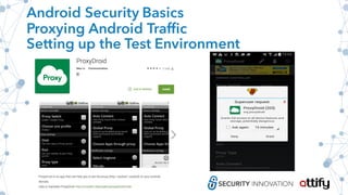 Android Security Basics
Proxying Android Traffic
Setting up the Test Environment
 