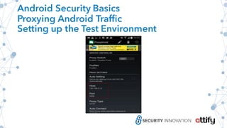 Android Security Basics
Proxying Android Traffic
Setting up the Test Environment
 
